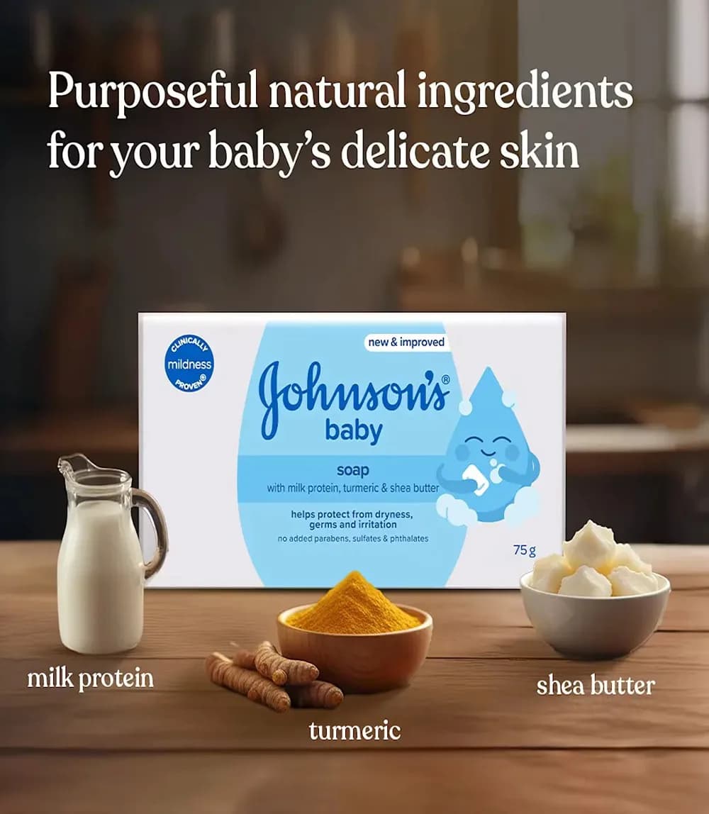 صابون بچه جانسون Regular مدل Baby Soap وزن 75 گرم — تصویر ۵
