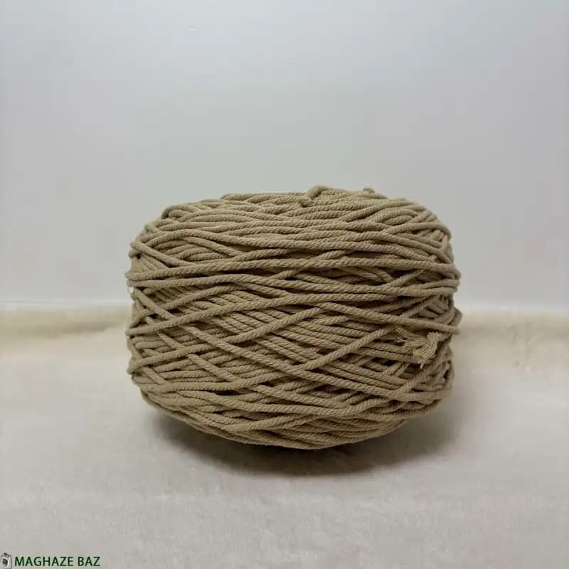 نخ مکرومه رنگ کرم قهوه ای 250 گرمی