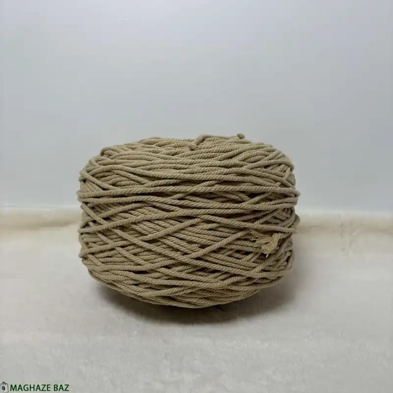 نخ مکرومه رنگ کرم قهوه ای 250 گرمی — تصویر ۴