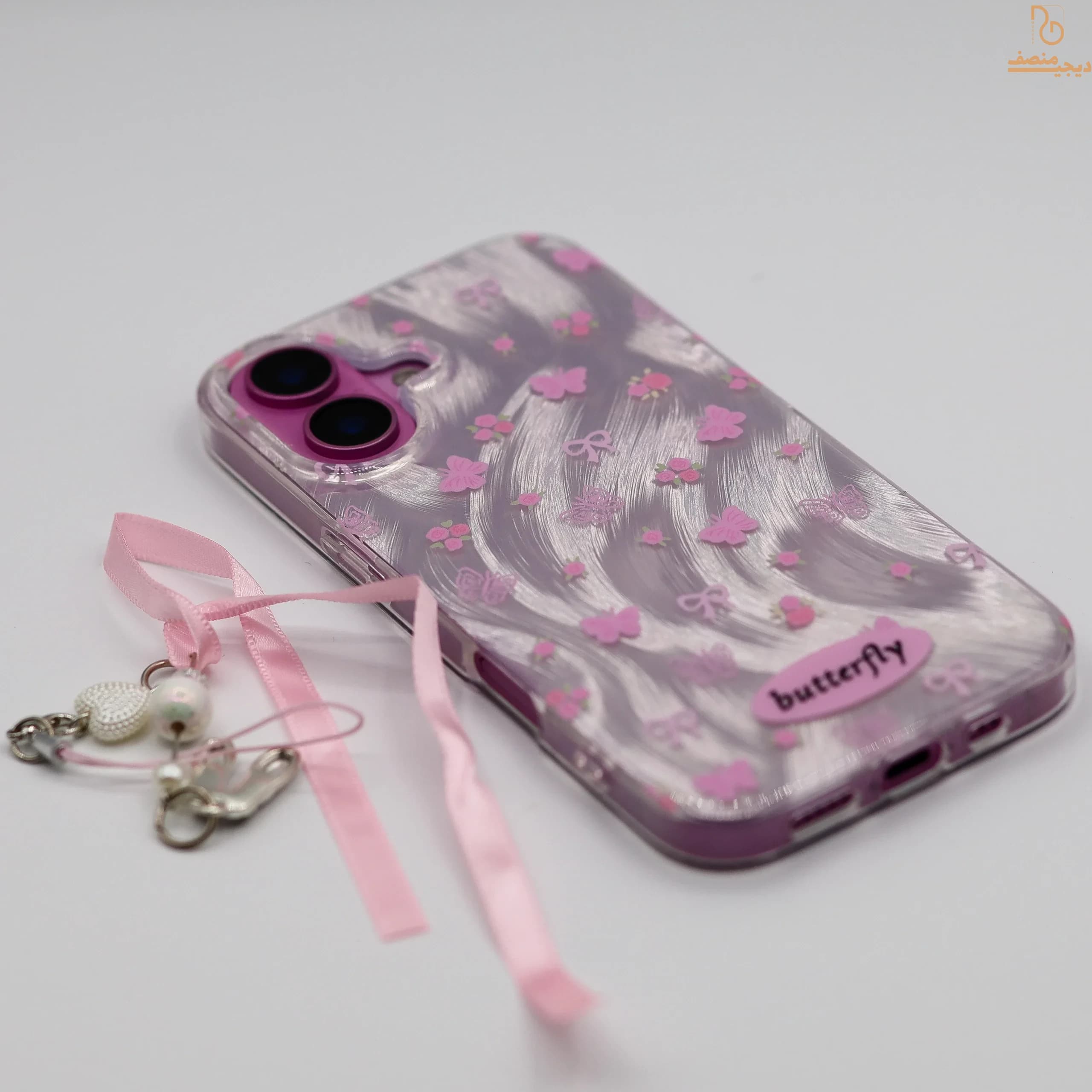 قاب آیفون طرح butterfly به همراه آویز کفش باله — تصویر ۴