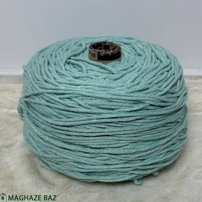 نخ مکرومه رنگ سبزآبی 250 گرمی — تصویر ۲
