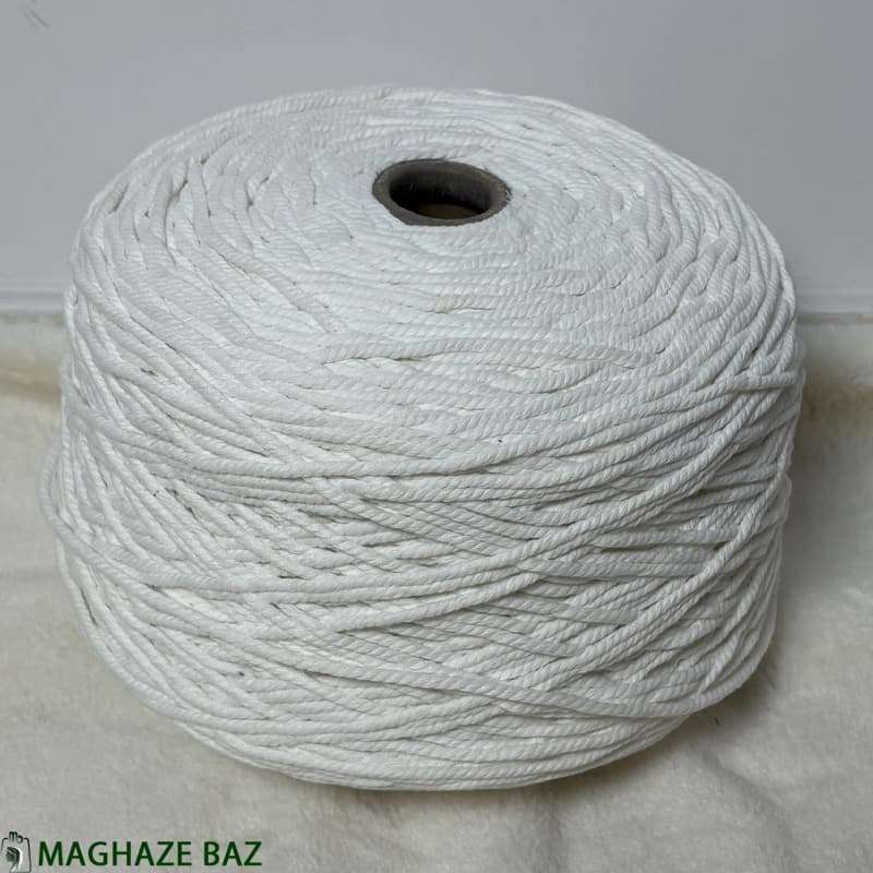 نخ مکرومه رنگ سفید 250 گرمی — تصویر ۳
