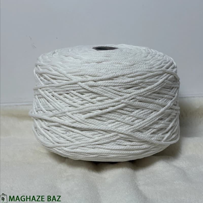 نخ مکرومه رنگ سفید 250 گرمی