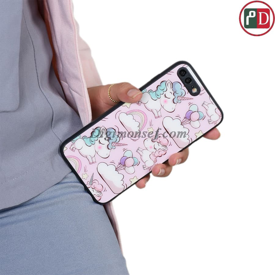قاب گوشی شیائومی طرح یونیکورن (پشت گلس) — تصویر ۳