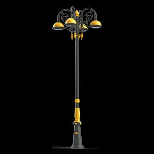 چراغ پایه بلند پارکی 200 وات led مناسب محوطه باغ و ویلا مدل تابان 4 طرفه
