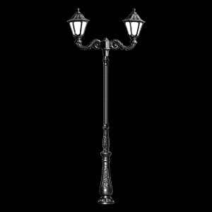 چراغ پارکی دو شعله با حباب پلی کربنات و پایه آلومینیوم پرشیا 2