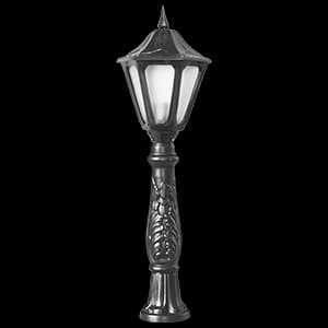 پایه چراغ پارکی کوتاه چمنی کلاسیک 1 متری با حباب پلی کربنات مناسب led مدل لاریسا 1