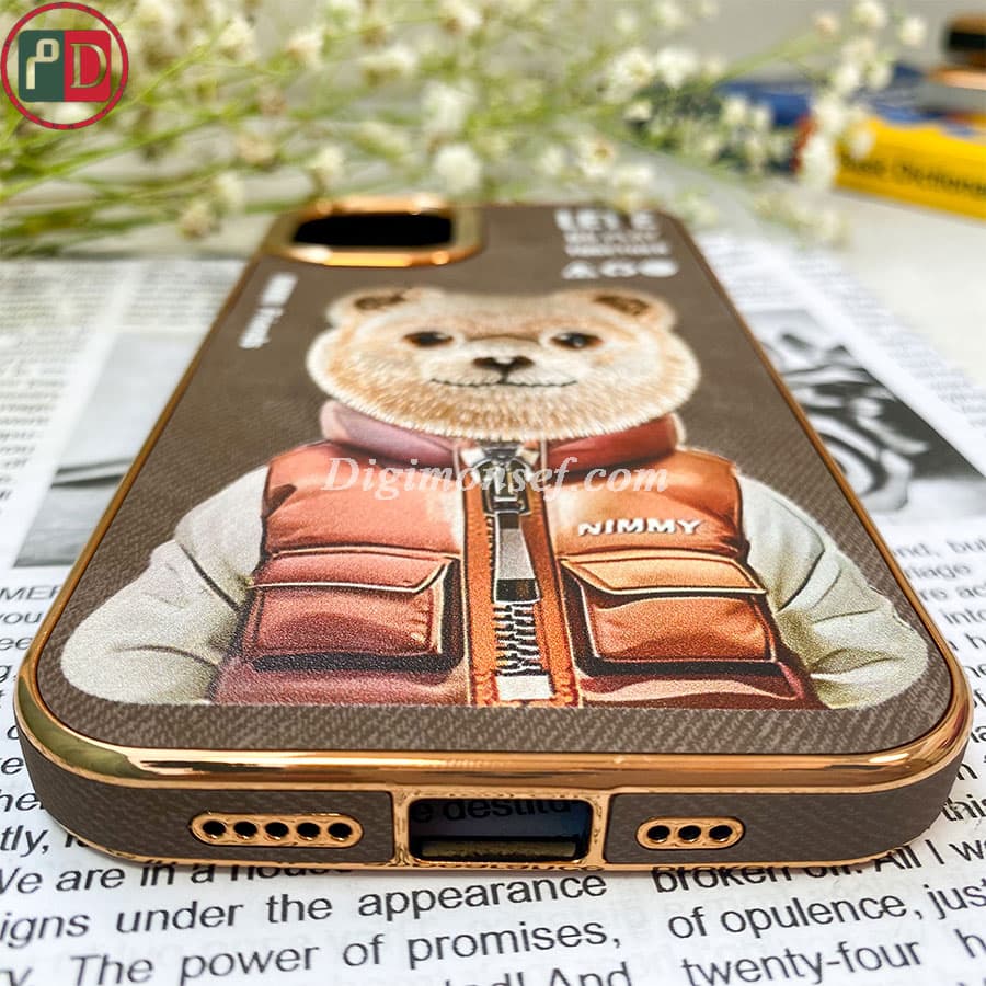 قاب مدل نیمی (nimmy) سه بعدی طرح خرس تدی گلدوزی شده مناسب برای گوشی آیفون – Iphone 13 — تصویر ۳