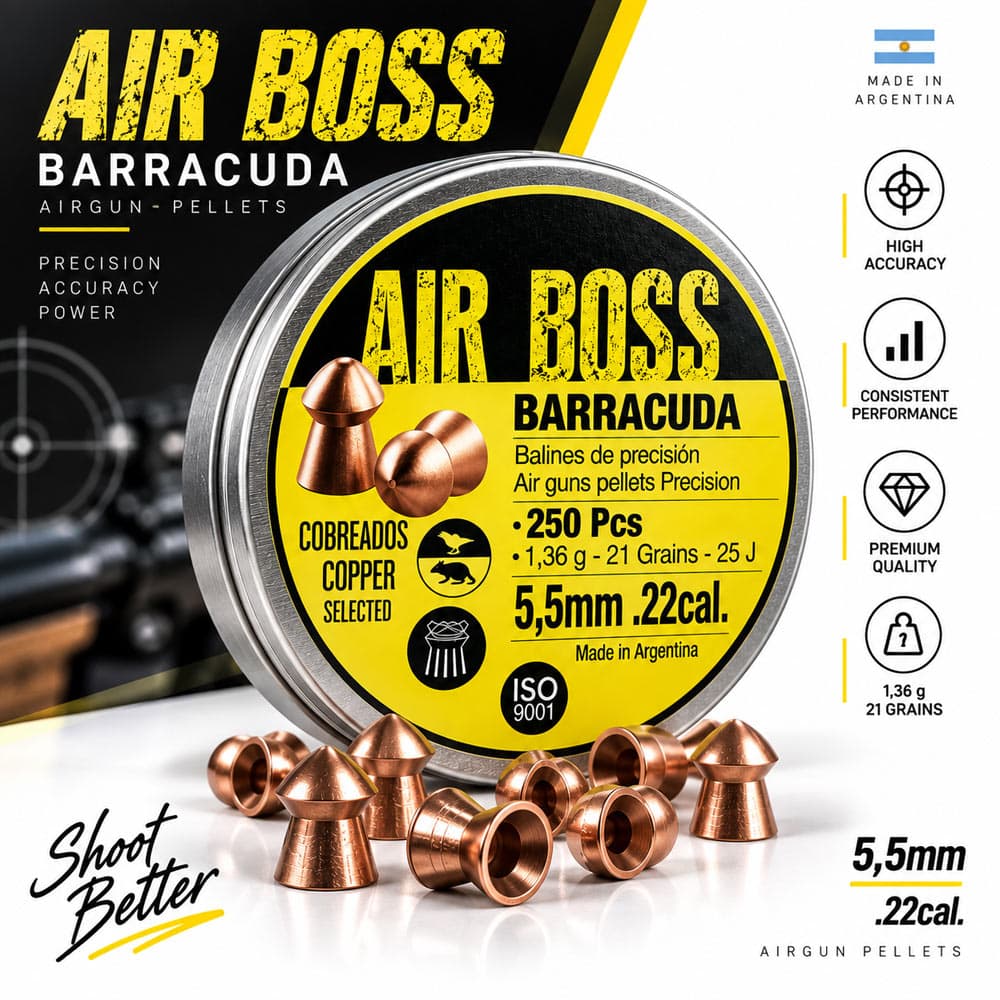 ساچمه Air Boss Barracuda کالیبر 5.5 | .22 | 21 گرین | 250 عدد — تصویر ۳