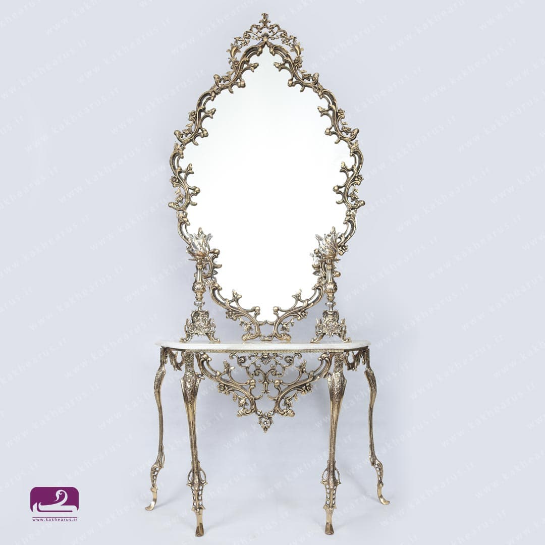 آینه کنسول مدرن برنجی کیهان – کد 27