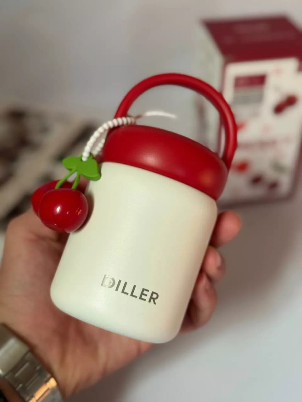 مینی تراولماگ دیلر استیل 316 طرح گیلاس 200 میلی لیتری — تصویر ۳