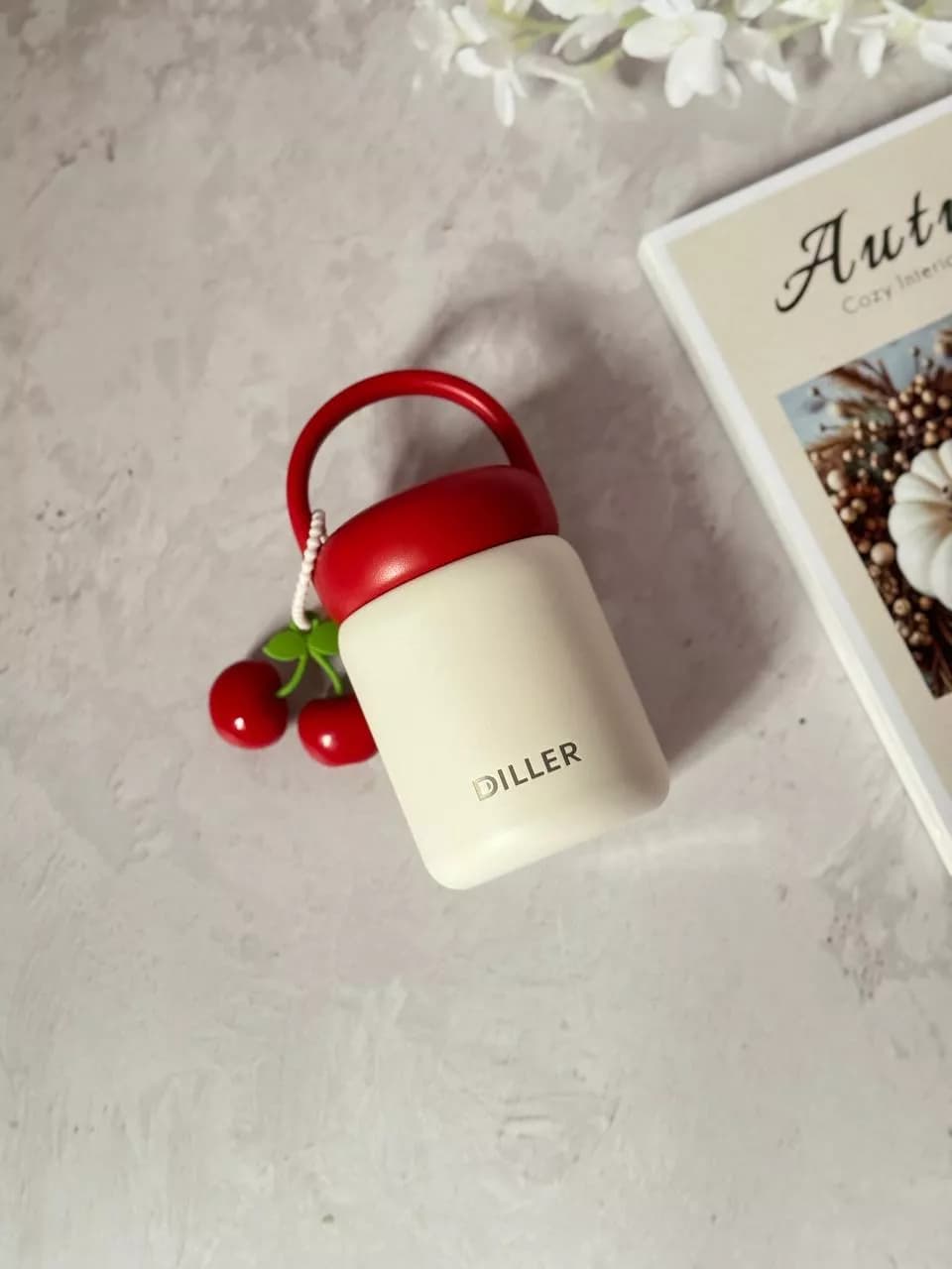 مینی تراولماگ دیلر استیل 316 طرح گیلاس 200 میلی لیتری — تصویر ۲