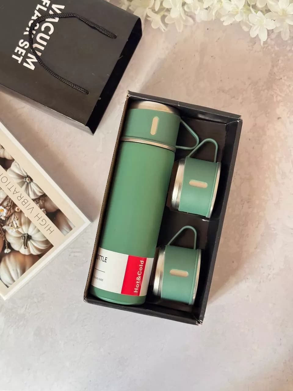 فلاسک سه کاپ استیل304 500 میلی لیتری — تصویر ۴