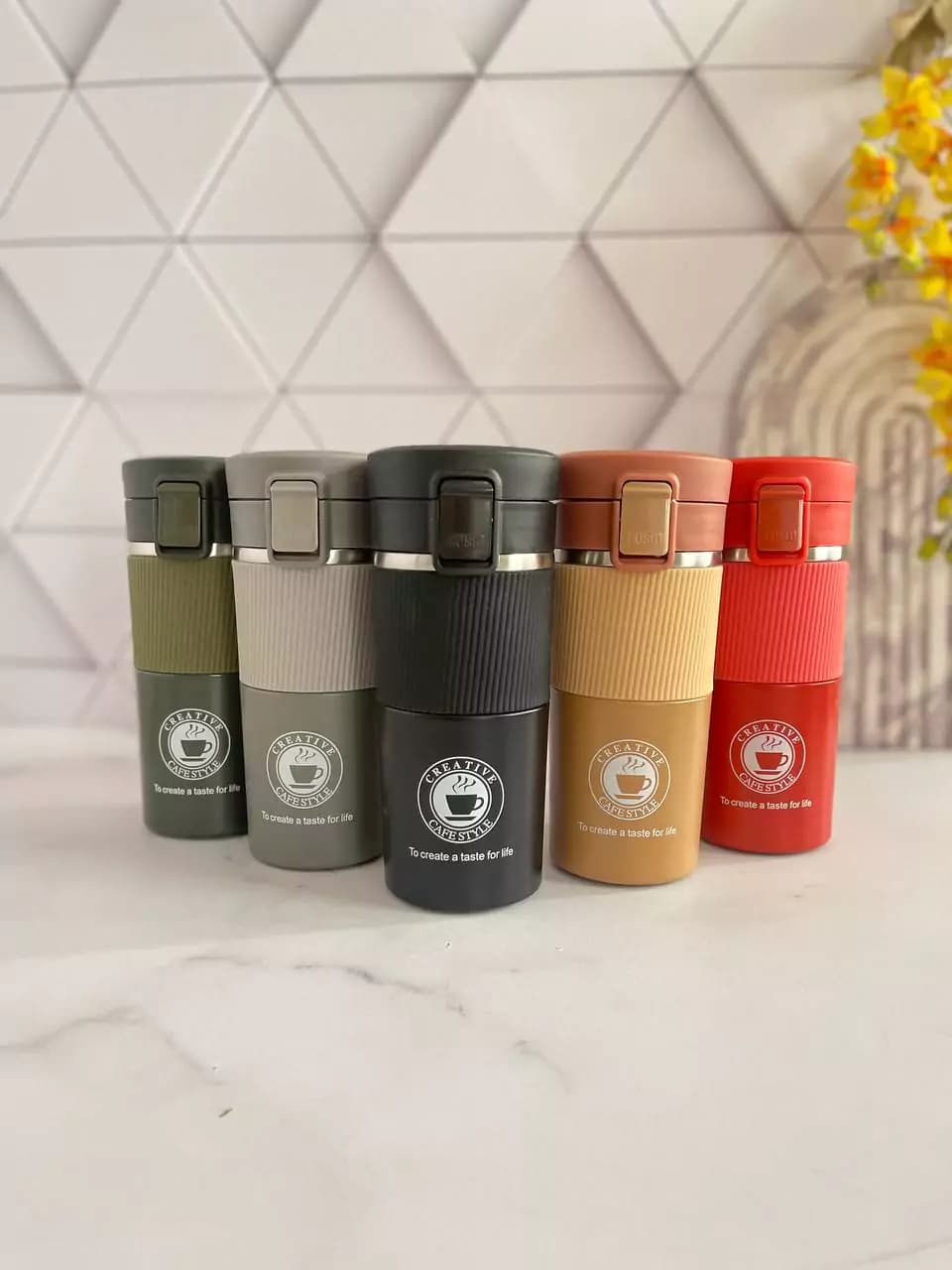 تراول ماگ استیل 304 دو قفله 500 میلی لیتری CAFE STYLE