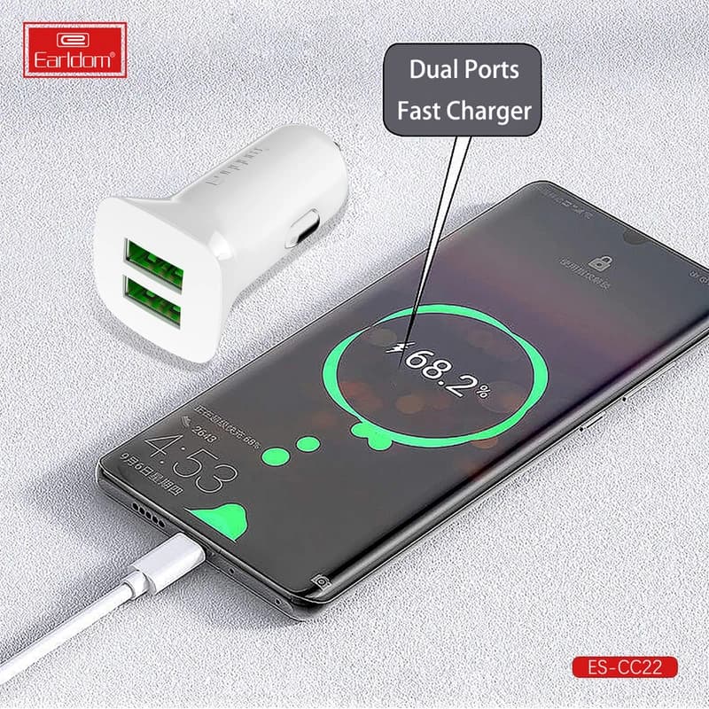 شارژر فندکی 12 وات دو پورت ارلدام مدل Earldom CC-22 — تصویر ۴
