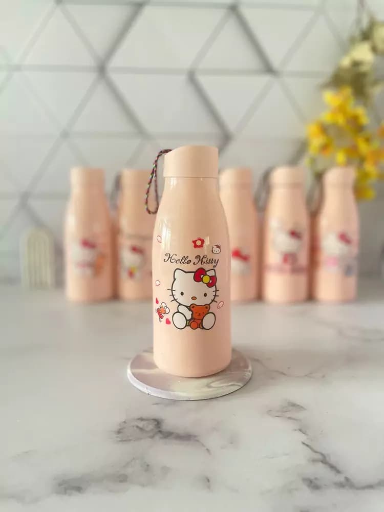 بطری آب شیشه ای طرح کیتی 400 میلی لیتری — تصویر ۶