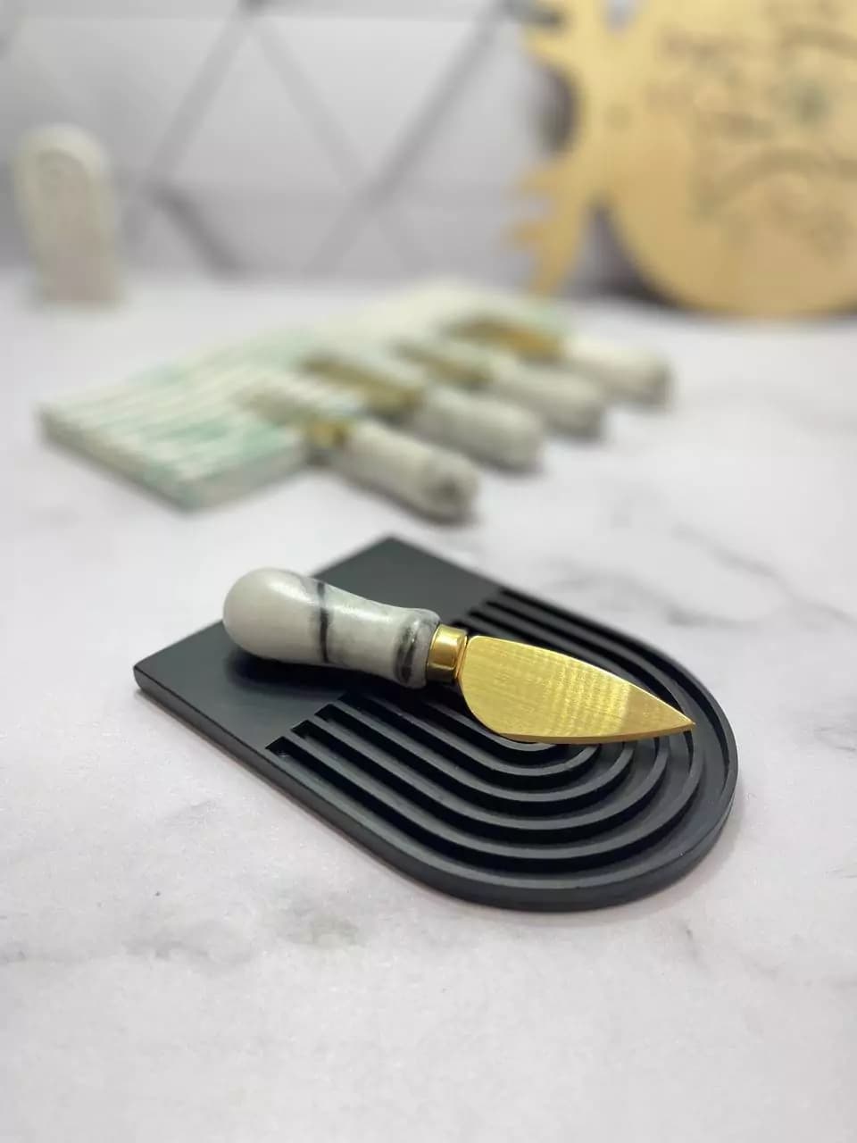 ست کارد صبحانه دسته ماربل — تصویر ۳