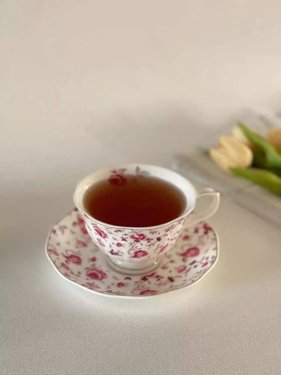 فنجون و نعلبکی سرامیکی طرح گلی — تصویر ۲