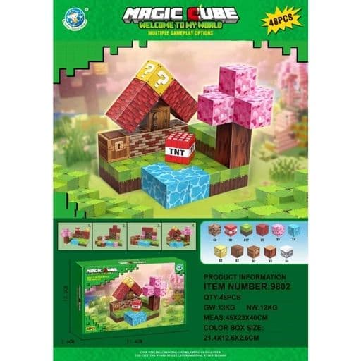بلوک مگنتی ماینکرفت سری Magic Cube کد 9802 – 48 قطعه