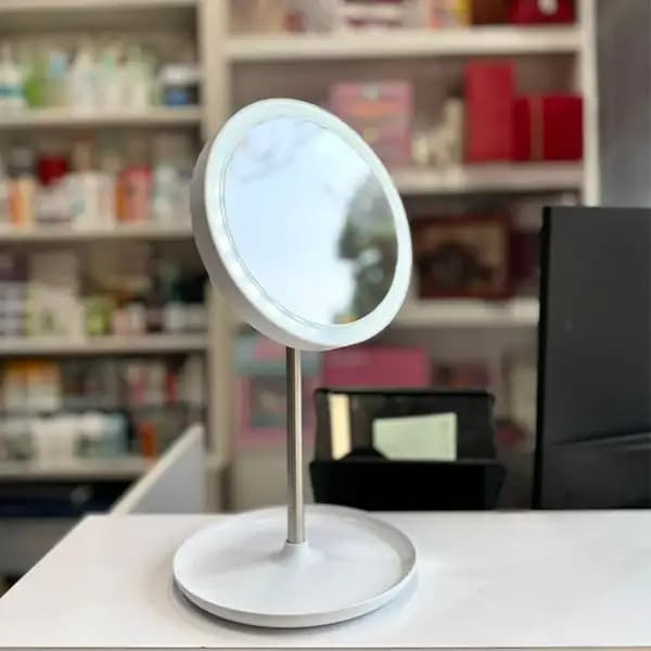 آینه رومیزی LED دار گرد شی رز دارای چرخش 90 درجه — تصویر ۲