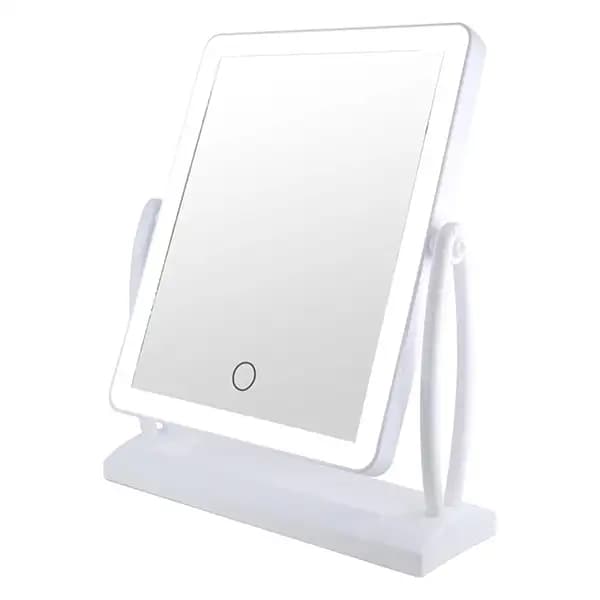 آینه رومیزی LED دار مستطیل شی رز دارای چرخش 360 درجه
