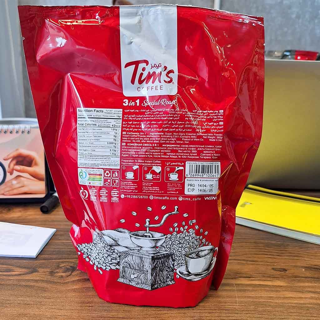 کافی میکس 3 در 1 تیمز بسته 20 عددی | Tims Coffee Mix 3 in 1 — تصویر ۲