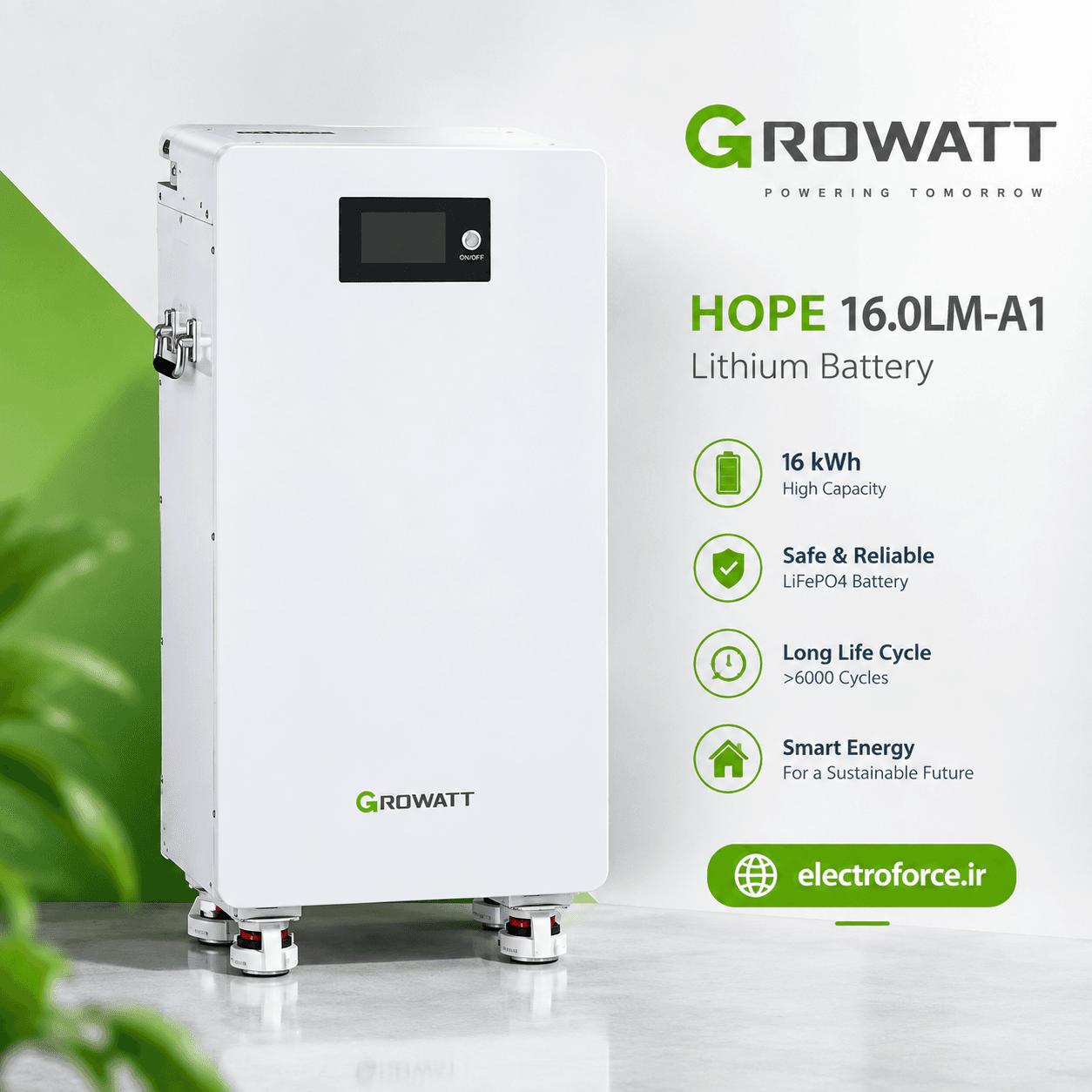 باتری لیتیوم 16 کیلووات ساعت Growatt HOPE 16.0LM-A1 — تصویر ۲