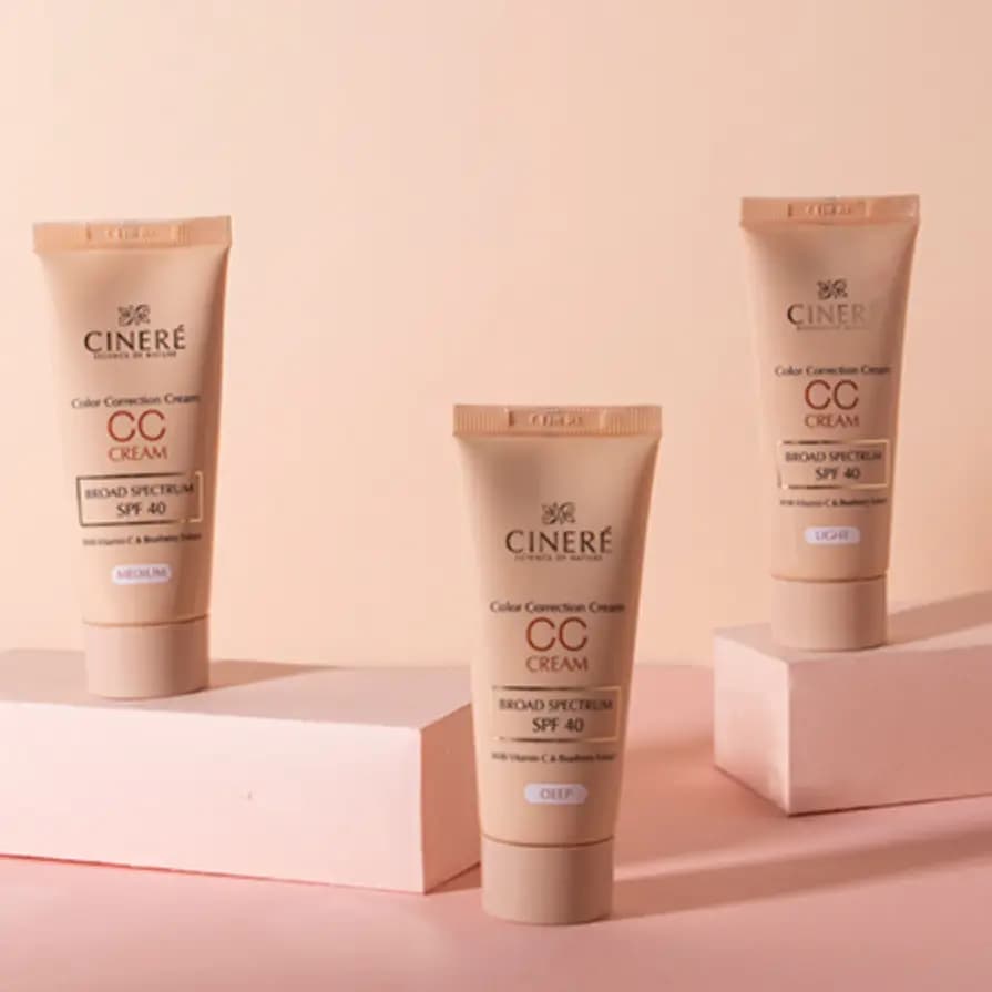 کرم پودر متعادل کننده رنگ پوست سینره (سی سی کرم)SPF 40 — تصویر ۷