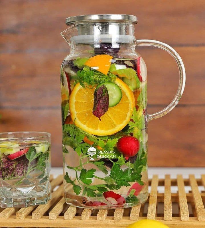 پارچ پیرکس (شعله مستقیم) درب استیل وارداتی — تصویر ۲