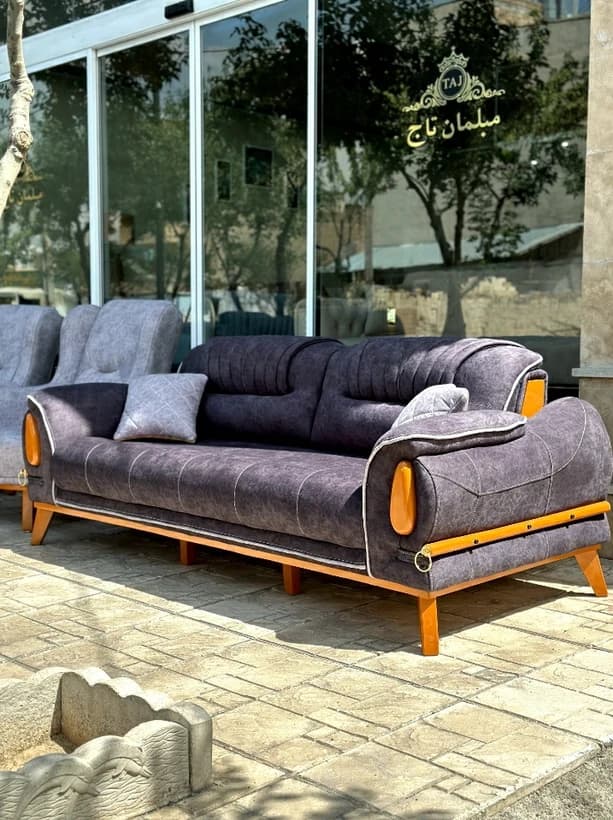 مبل راحتی مدل اشکی تخت‌شو — تصویر ۳