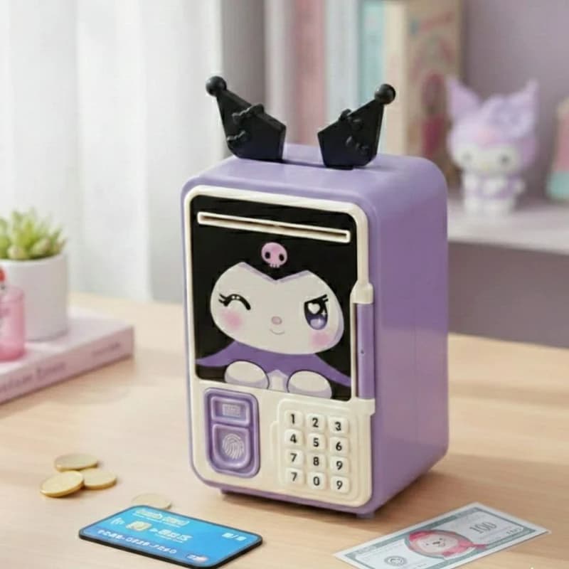 قلک هوشمند و گاوصندوق موزیکال طرح کرومی کد KUROMI SAFE BOX1 ایتم 11-8688