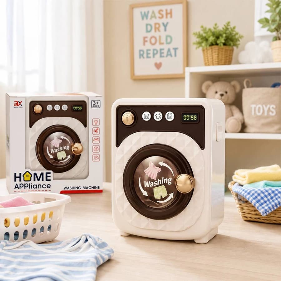 اسباب بازی ماشین لباسشویی موزیکال ای ایکس (AO XIE TOYS) مدل Home Appliance کد 6909A