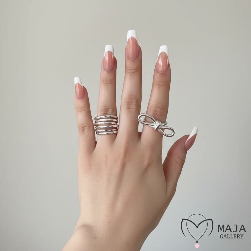 انگشتر آبکاری نقره دخترانه