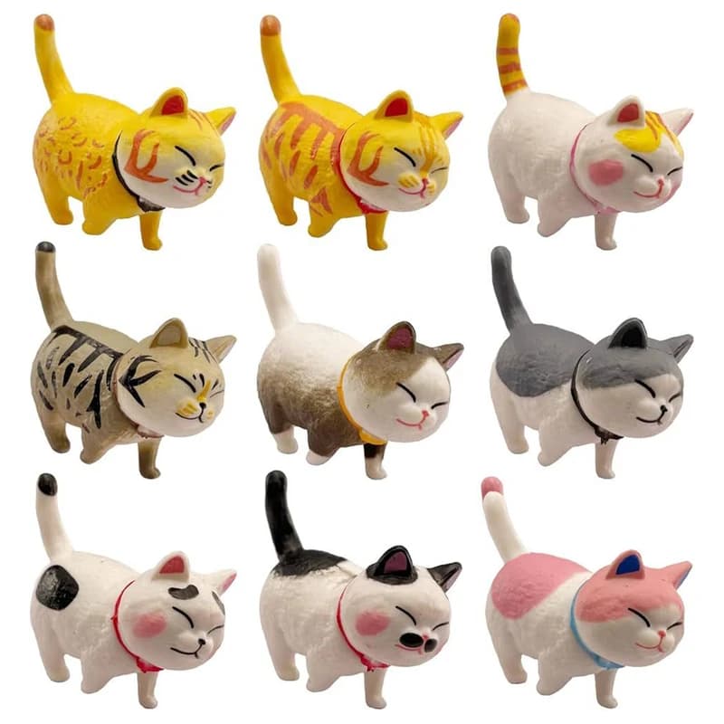 فیگور گربه Tiny Cats مجموعه 9 عددی ارتفاع 2 سانت کد B006