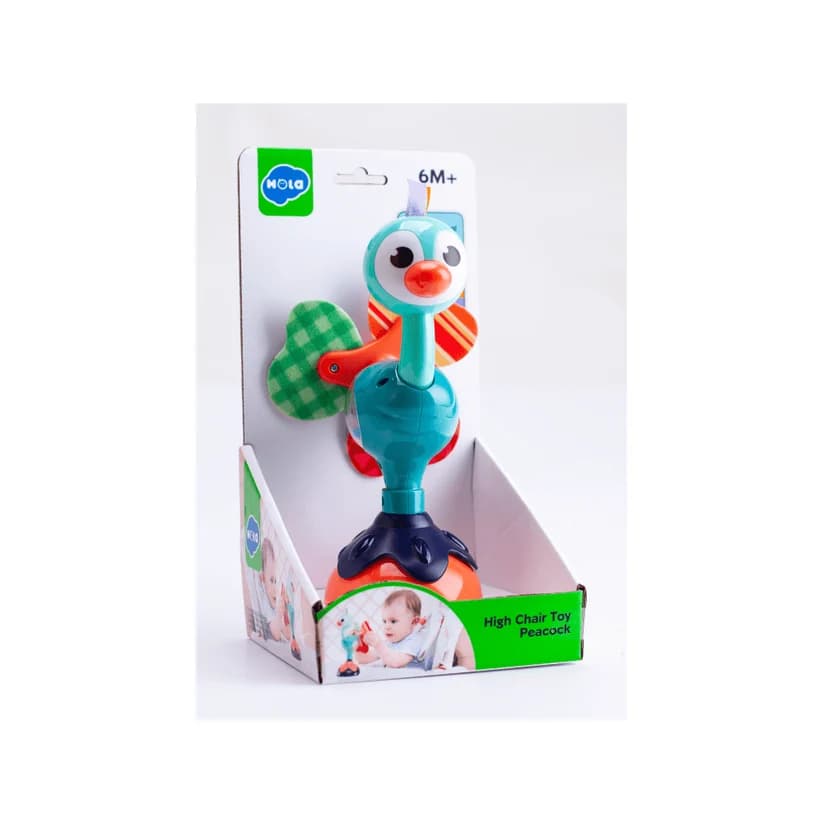 هولا تویز جغجغه چسبان رومیزی Cute Peacock؛ طاووس موزیکال نوزاد آیتم 3150C — تصویر ۴