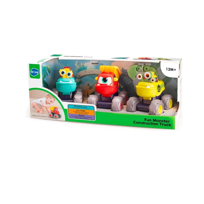 هولا تویز ماشین های راهسازی هیولا Fun Monster؛ مجموعه ۳ عددی آیتم 7911 — تصویر ۴