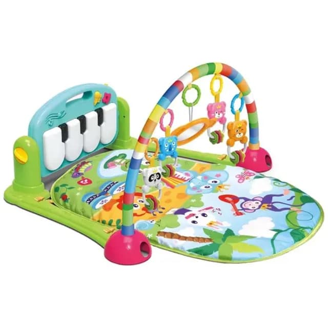 تشک و مرکز فعالیت پیانو دار هانگر مدل Baby Play Gym Piano Mat Green ایتم HE0603