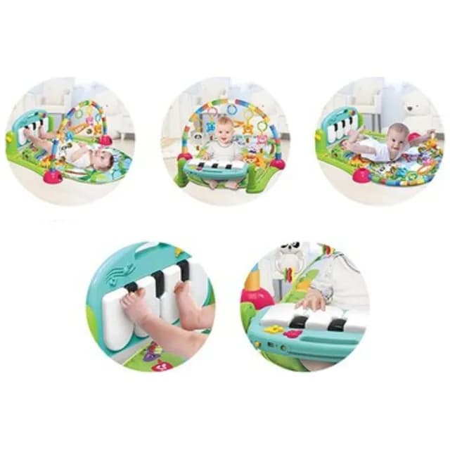 تشک و مرکز فعالیت پیانو دار هانگر مدل Baby Play Gym Piano Mat Green ایتم HE0603 — تصویر ۴