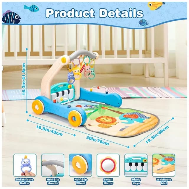 تشک بازی و واکر ۲ در ۱ هانگر مدل Huanger 2-In-1 Piano Playmat ایتم HE0637 — تصویر ۳