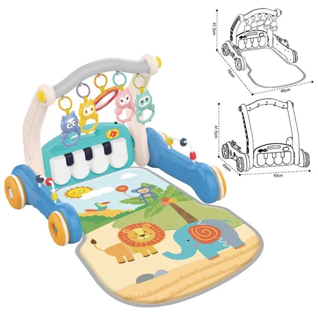 تشک بازی و واکر ۲ در ۱ هانگر مدل Huanger 2-In-1 Piano Playmat ایتم HE0637