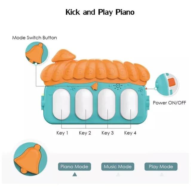 تشک بازی موزیکال هانگر مدل Baby Piano Fitness Rack ایتم HE0639 — تصویر ۳