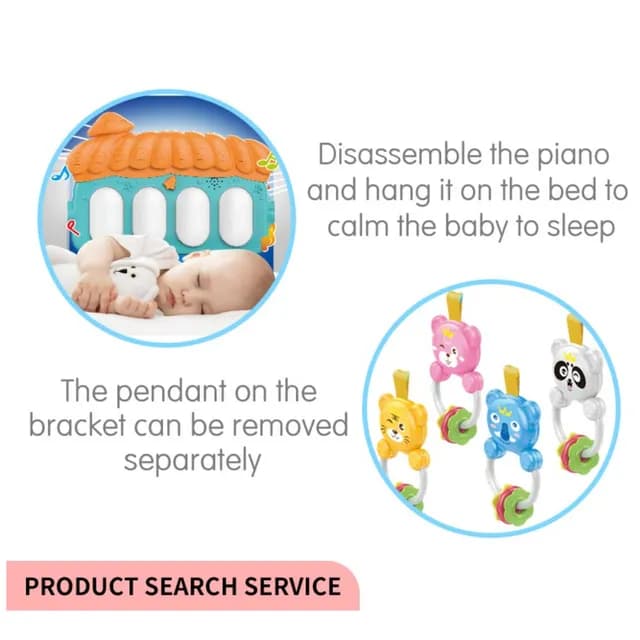تشک بازی موزیکال هانگر مدل Baby Piano Fitness Rack ایتم HE0639 — تصویر ۶