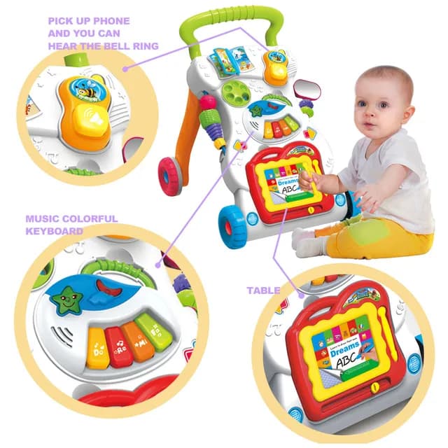 واکر هانگر مدل Huanger Baby Walker Push Activity Learning Toy ایتم HE0801 — تصویر ۵