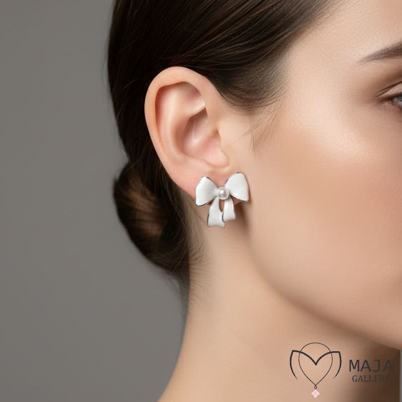گوشواره دخترانه پینترستی طرح پاپیون