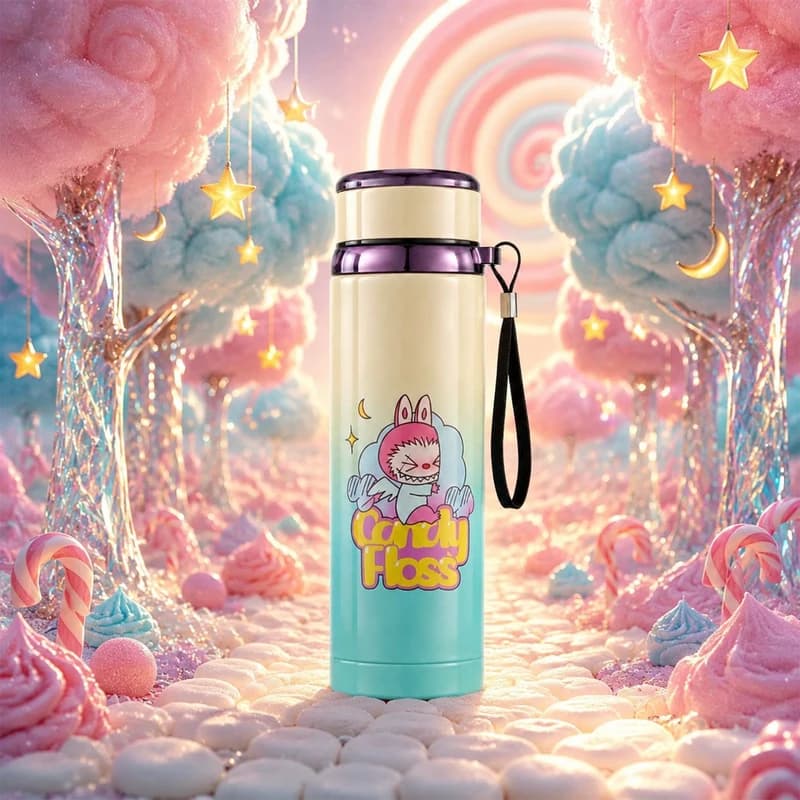 فلاسک فانتزی کودک MDHL مدل لبوبو Candy Floss با عایق حرارتی — تصویر ۶