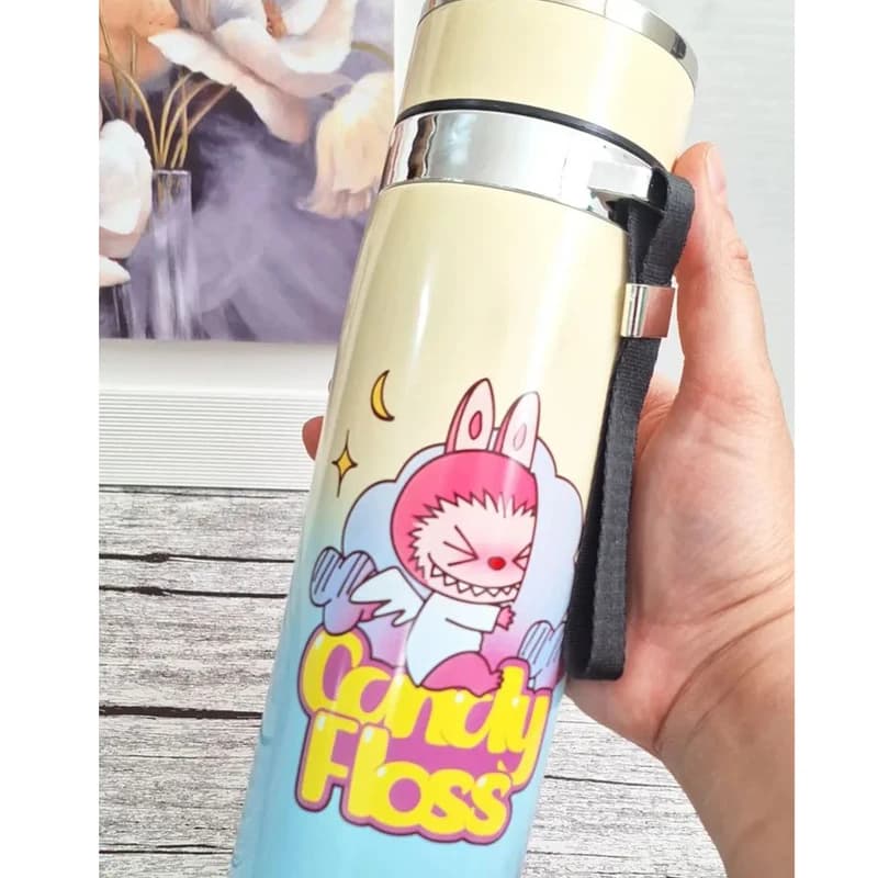 فلاسک فانتزی کودک MDHL مدل لبوبو Candy Floss با عایق حرارتی — تصویر ۴