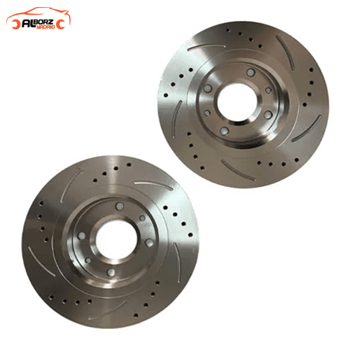دیسک چرخ جلو پژو 405 ، پژو پارس و سمند LX سوراخدار ASMCo (یک جفت) — تصویر ۲