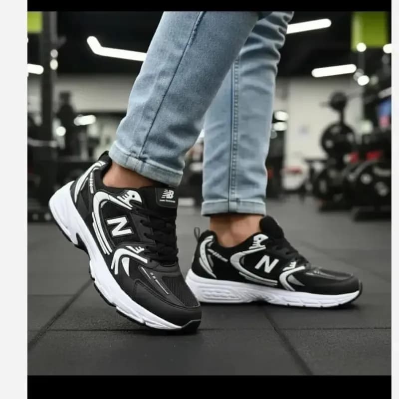 کفش اسپرت نیوبالانس 530 ست مردانه و زنانه رنگ مشکی سفید مناسب پیاده روی و طبیعت گردی سایز 37 تا 44 — تصویر ۲