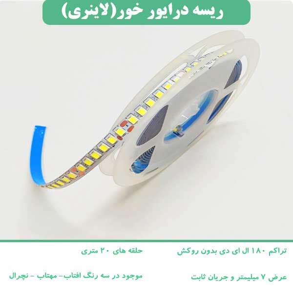 ریسه نواری درایورخور جریان ثابت ۲۸۳۵، تراکم 180 چیپ، عرض ۷ میلیمتر، IP20