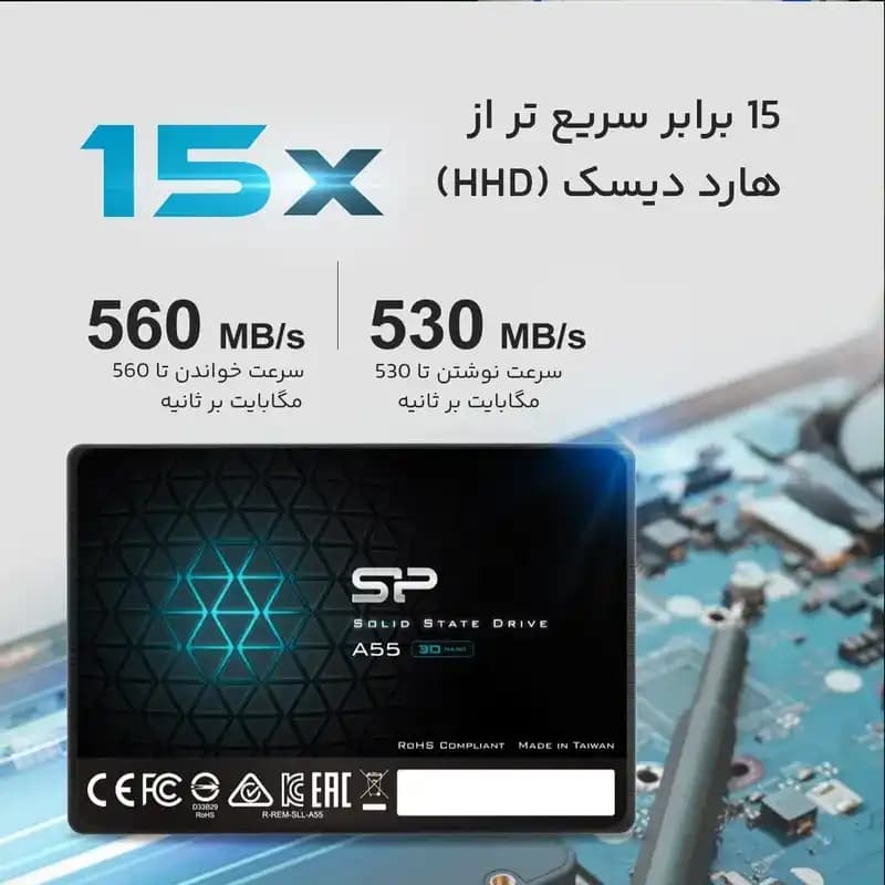 حافظه اس اس دی سیلیکون پاور مدل A55 ظرفیت 128 گیگابایت — تصویر ۲